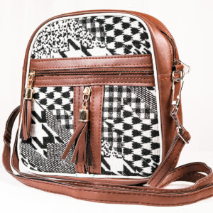 Brown & White Sling/Cross Bag