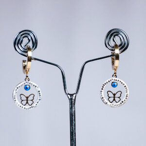 Butterfly Shape Earing with white stone