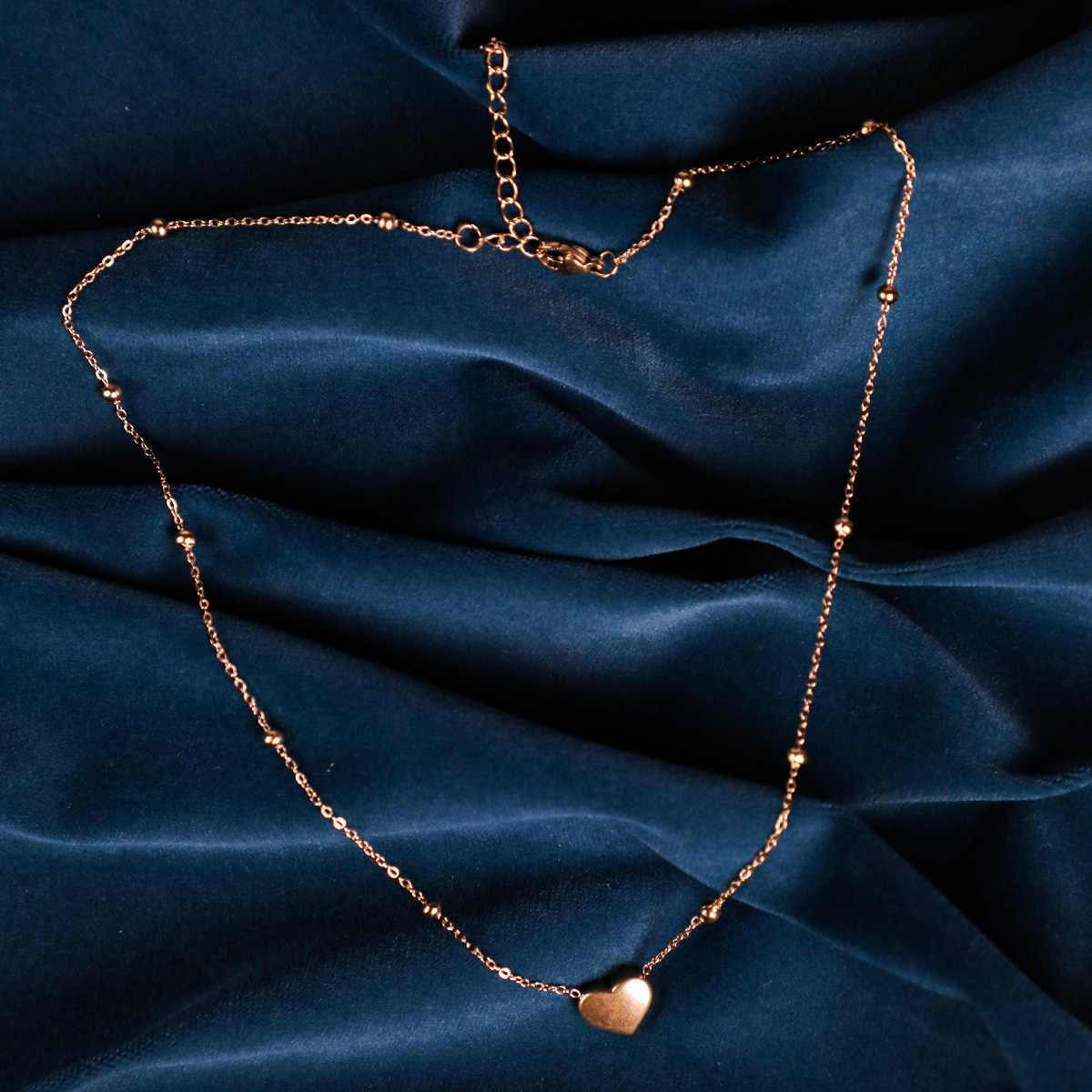 Golden Chain with Heart Shape Pendant