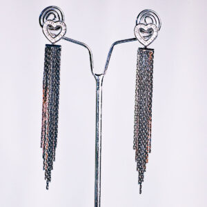 Heart Shape long Tail Silver Earing