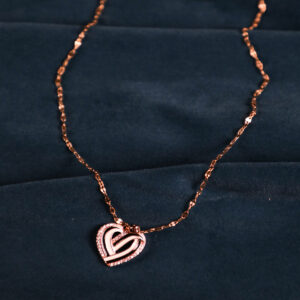 Golden Chain with Heart Shape Pendant